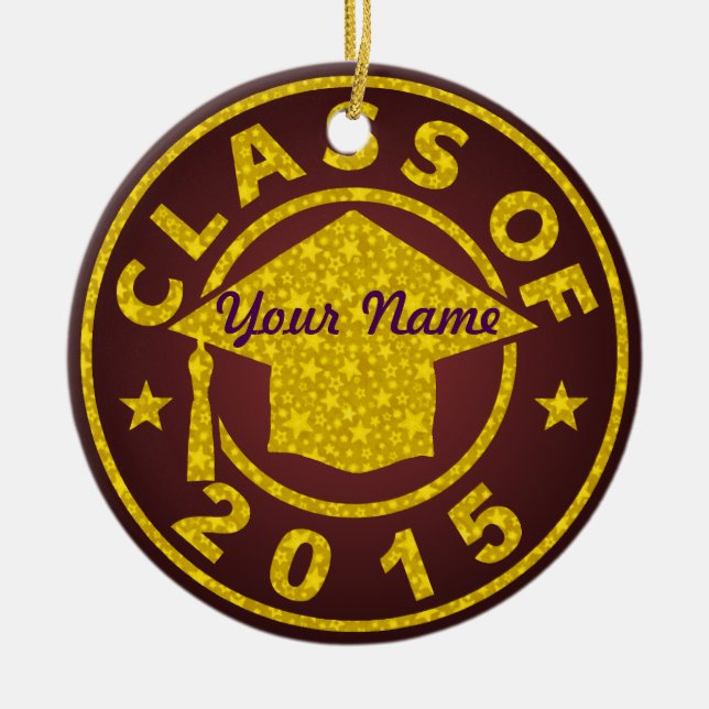 Adorno De Cerámica Clase De 2015 (Frente)