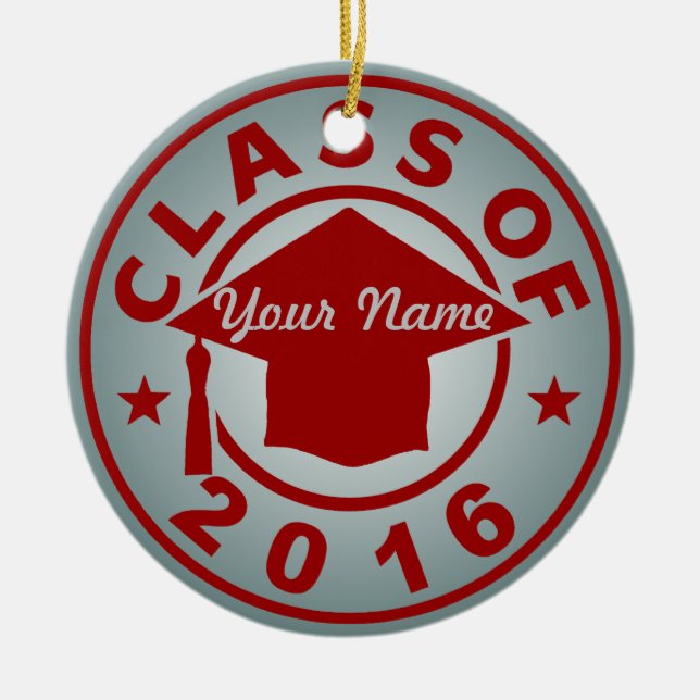 Adorno De Cerámica Clase De 2016 (Frente)