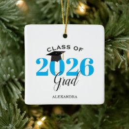 Adorno De Cerámica Clase de 2022 Graduado Azul claro moderno