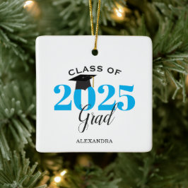 Adorno De Cerámica Clase de 2022 Graduado Azul claro moderno