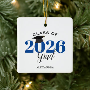 Adorno De Cerámica Clase de 2022 Graduado Azul oscuro moderno
