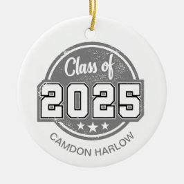 Adorno De Cerámica Clase de 2025 Nombre de graduado de época