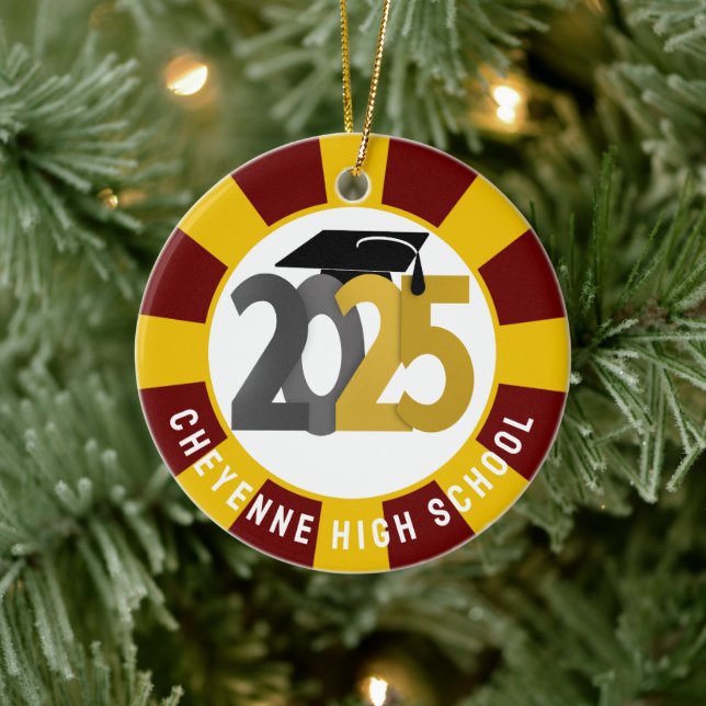 Adorno De Cerámica Clase de graduación 2025 (Añadir nombre) (Árbol)