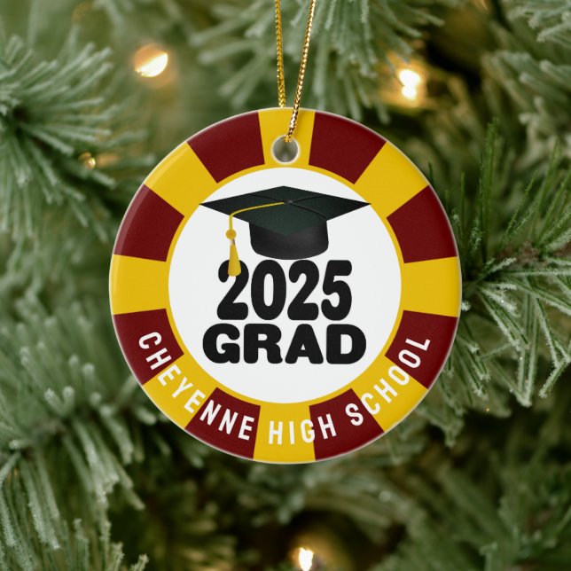 Adorno De Cerámica Clase de graduación 2025 (Añadir nombre) (Árbol)