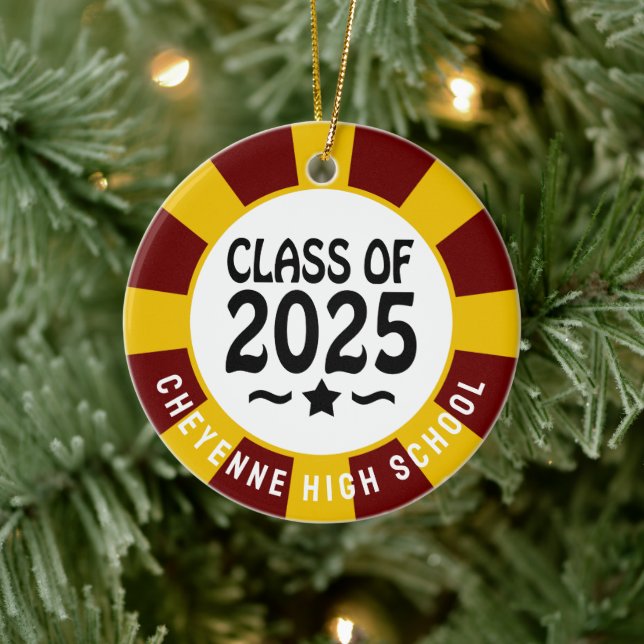 Adorno De Cerámica Clase de graduación 2025 (Añadir nombre) (Árbol)