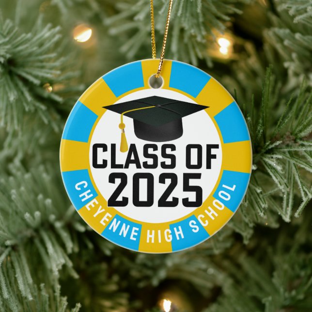 Adorno De Cerámica Clase de Graduación de Foto Personalizado 2025 (Árbol)
