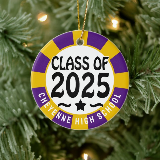 Adorno De Cerámica Clase de Graduación de Foto Personalizado 2025 (Árbol)