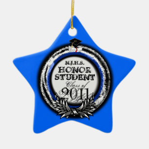 Adorno De Cerámica Clase del premio del estudiante del honor de azul