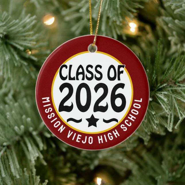 Adorno De Cerámica Clase Estrella de 2026 Graduación fotográfica (Árbol)