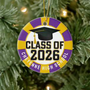 Adorno De Cerámica Clase Letterman de 2026 Graduación fotográfica