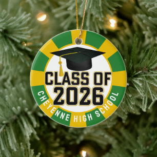 Adorno De Cerámica Clase Letterman de 2026 Graduación fotográfica