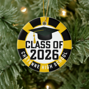 Adorno De Cerámica Clase Letterman de 2026 Graduación fotográfica