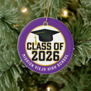 Adorno De Cerámica Clase Letterman de 2026 Graduación fotográfica