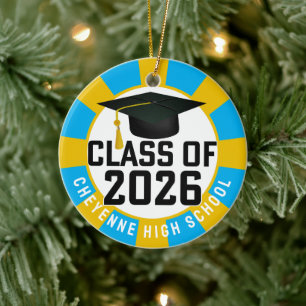 Adorno De Cerámica Clase Letterman de 2026 Graduación fotográfica