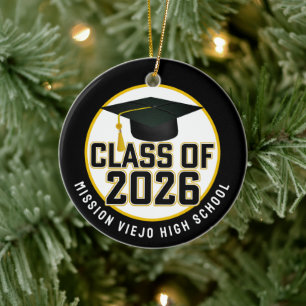 Adorno De Cerámica Clase Letterman de 2026 Graduación fotográfica