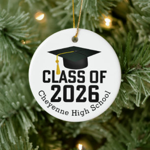 Adorno De Cerámica Clase Letterman de 2026 Graduación fotográfica