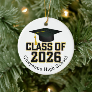 Adorno De Cerámica Clase Letterman de 2026 Graduación fotográfica