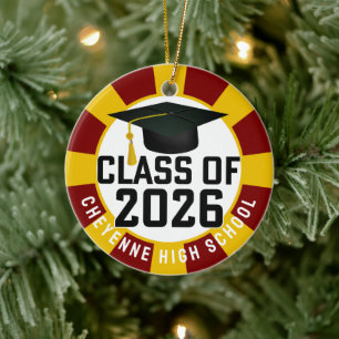 Adorno De Cerámica Clase Letterman de 2026 Graduación fotográfica