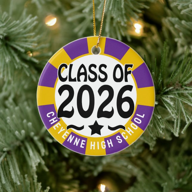 Adorno De Cerámica Clase occidental de 2026 Graduación fotográfica (Árbol)