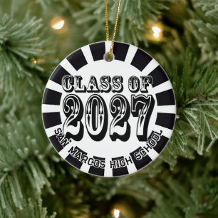 Adorno De Cerámica Clase Occidental de 2027 Foto Graduación