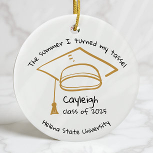 Adorno De Cerámica Clase personalizada de 2025 Graduation Keepsake