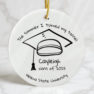 Adorno De Cerámica Clase personalizada de 2025 Graduation Keepsake