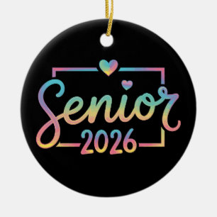 Adorno De Cerámica Clase Superior De 2026 Graduación Tie Dye 26 Grad