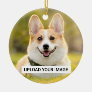 Adorno De Cerámica Clásico de fotografía de perro personalizado