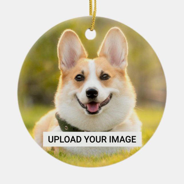 Adorno De Cerámica Clásico de fotografía de perro personalizado (Frente)