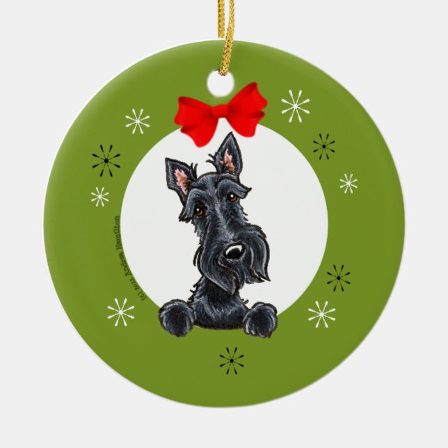 Adorno De Cerámica Clásico de Navidades Terribles de Escocia Negra (Frente)