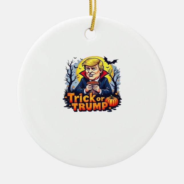 Adorno De Cerámica Clásico De Trick O Halloween (Frente)