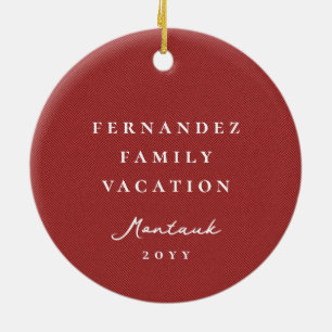 Adorno De Cerámica Clásico rojo espiga simple foto personalizada