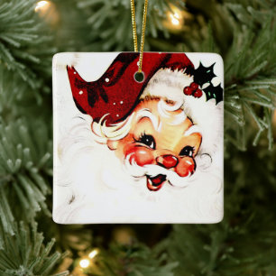 Adorno De Cerámica Clásico Santa Claus: Encanto Navideño Alegre