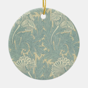 Adorno De Cerámica Clásico Tulipán Azul Floral de William Morris