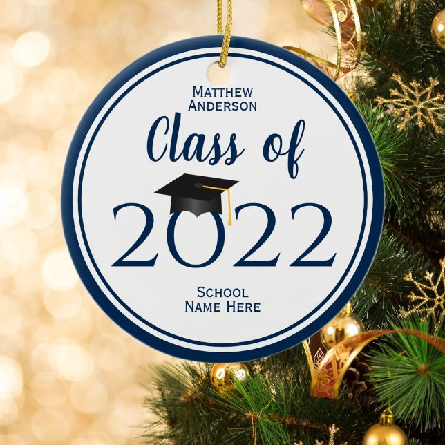 Adorno De Cerámica Class of 2023 Simple Elegant Navy Blue Graduation (Subido por el creador)