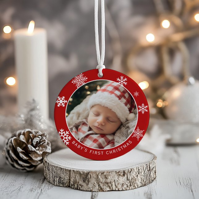 Adorno De Cerámica Classic Baby’s First Christmas Photo Ornament (Subido por el creador)