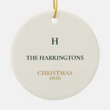 Classic Christmas Personalized Family Monogram