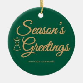 Adorno De Cerámica Classic Green & Gold Logo Ornament