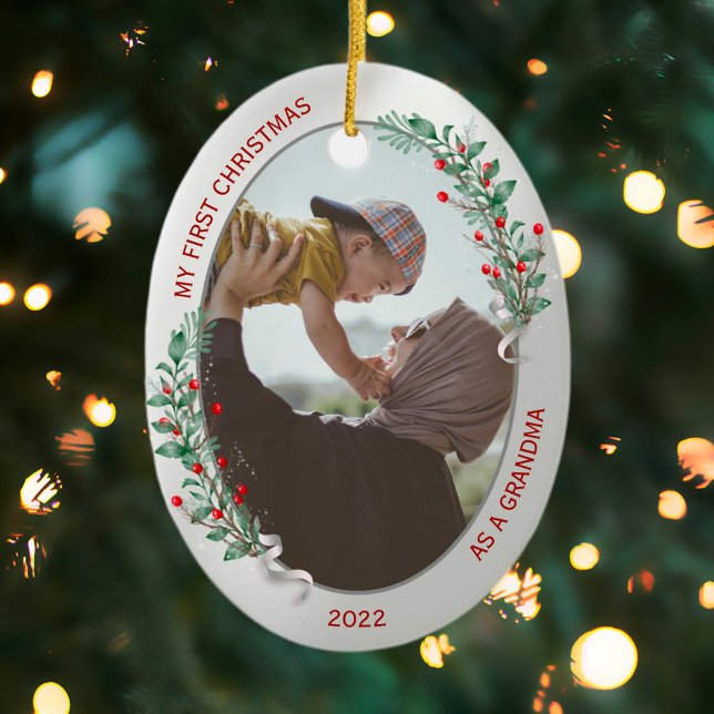 Adorno De Cerámica Classic Newborn 1st Christmas New Grandma  (Subido por el creador)