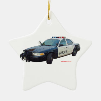 Adorno De Cerámica Classic_Police_Car_Black_White