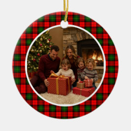 Adorno De Cerámica Classic Tartan Christmas Family