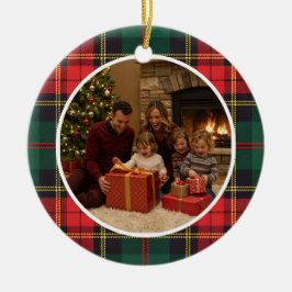 Adorno De Cerámica Classic Tartan Christmas Family