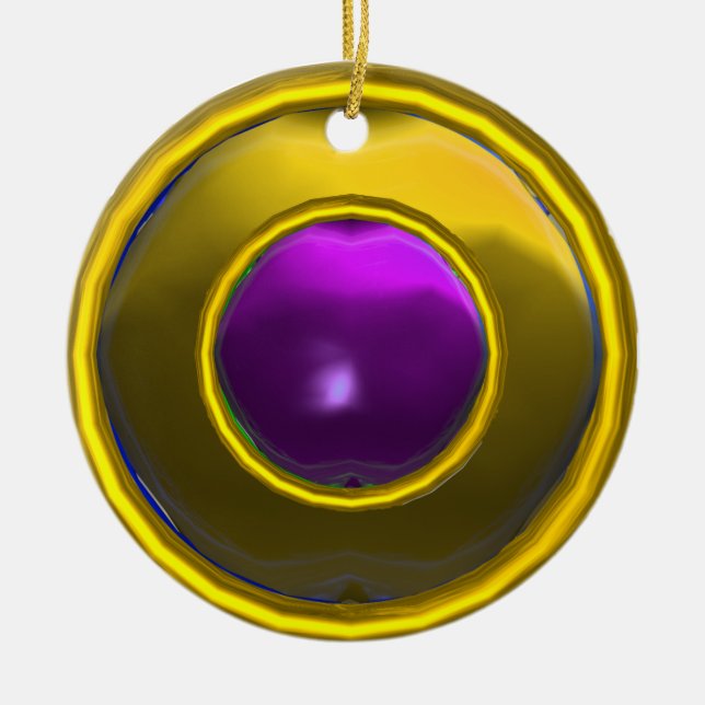 ADORNO DE CERÁMICA CLASSY AMETHYST Y TOPAZ GEM STONES (Frente)