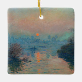 Adorno De Cerámica Claude Monet - Atardecer en el Sena en Lavacourt
