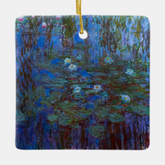 Adorno De Cerámica Claude Monet - Blue Water Lilies (Anverso)