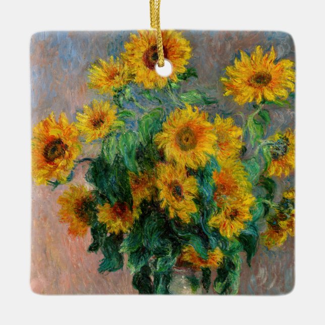 Adorno De Cerámica Claude Monet - Bouquet de girasoles (Anverso)