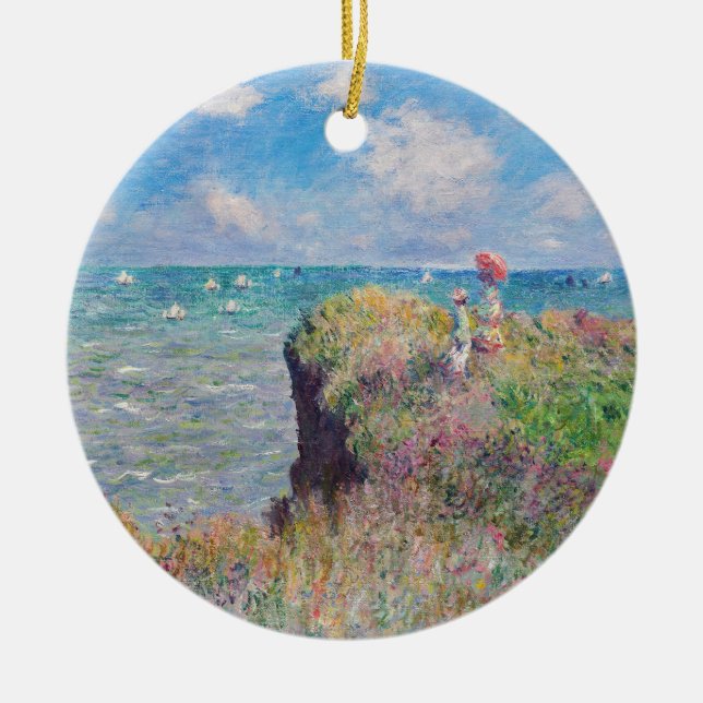 Adorno De Cerámica Claude Monet - Camino acantilado en Pourville (Frente)