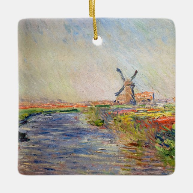 Adorno De Cerámica Claude Monet - Campo de tulipanes en Holanda (Anverso)