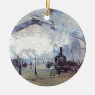 Adorno De Cerámica Claude Monet - ilustraciones del tren - motor de