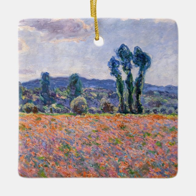 Adorno De Cerámica Claude Monet - Poppy Field 1890 (Giverny) (Anverso)
